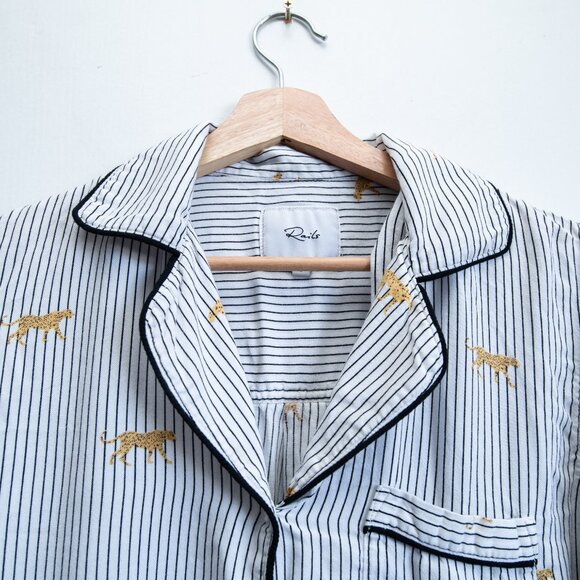 Rails Cheetah Striped Long Sleeves Pajama Top "Clara" - Picture 3 of 7